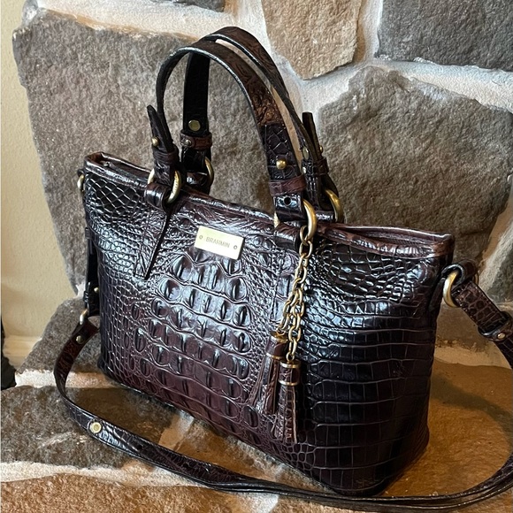 Brahmin Asher Tassel Melbourne Leather Satchel Crossbody - Picture 2 of 10